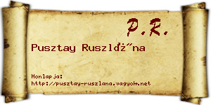 Pusztay Ruszlána névjegykártya